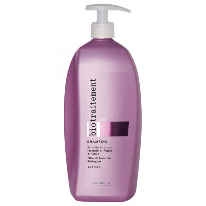 Шампунь для випрямлення неслухняного волосся-Brelil Bio Traitement Liss Shampoo 1000ml